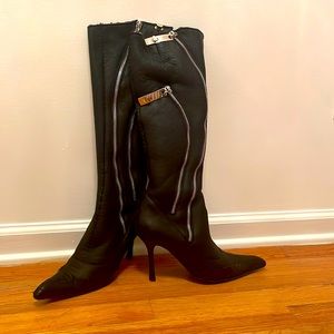 Giuseppe Zanotti zip up knee shearling boots
